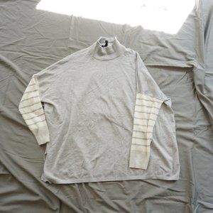 Jones NY Oversized Turtleneck Dolman Sweater Gray